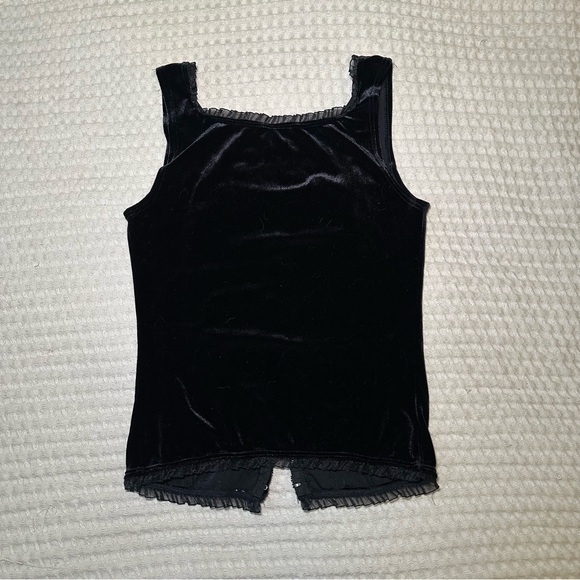 SOLD 90s Goth Rave Velvet Sequin Hook Eye Corset Lace Short Sleeve Corset Top - Picture 6 of 8